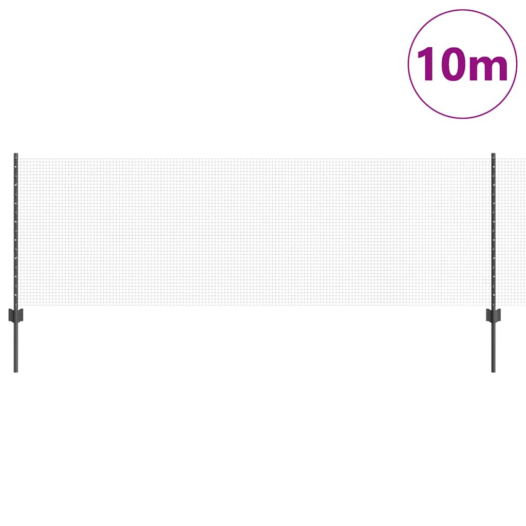 Vidaxl hek met paal grijs 0,8 x 10 m staal en pvc