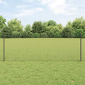 Vidaxl gelast draadhek met palen 10 x 0,8 m pvc-coated staal grijs