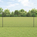 Vidaxl hek met paal grijs 1,2 x 10 m staal en pvc