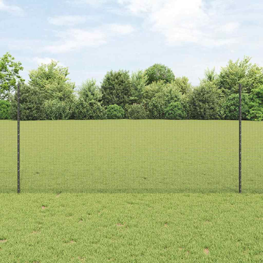 Vidaxl hek met paal grijs 1,2 x 10 m staal en pvc
