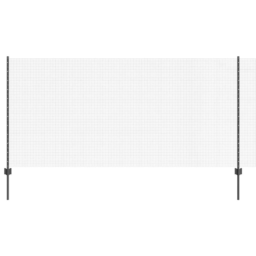 Vidaxl hek met paal grijs 1,2 x 10 m staal en pvc