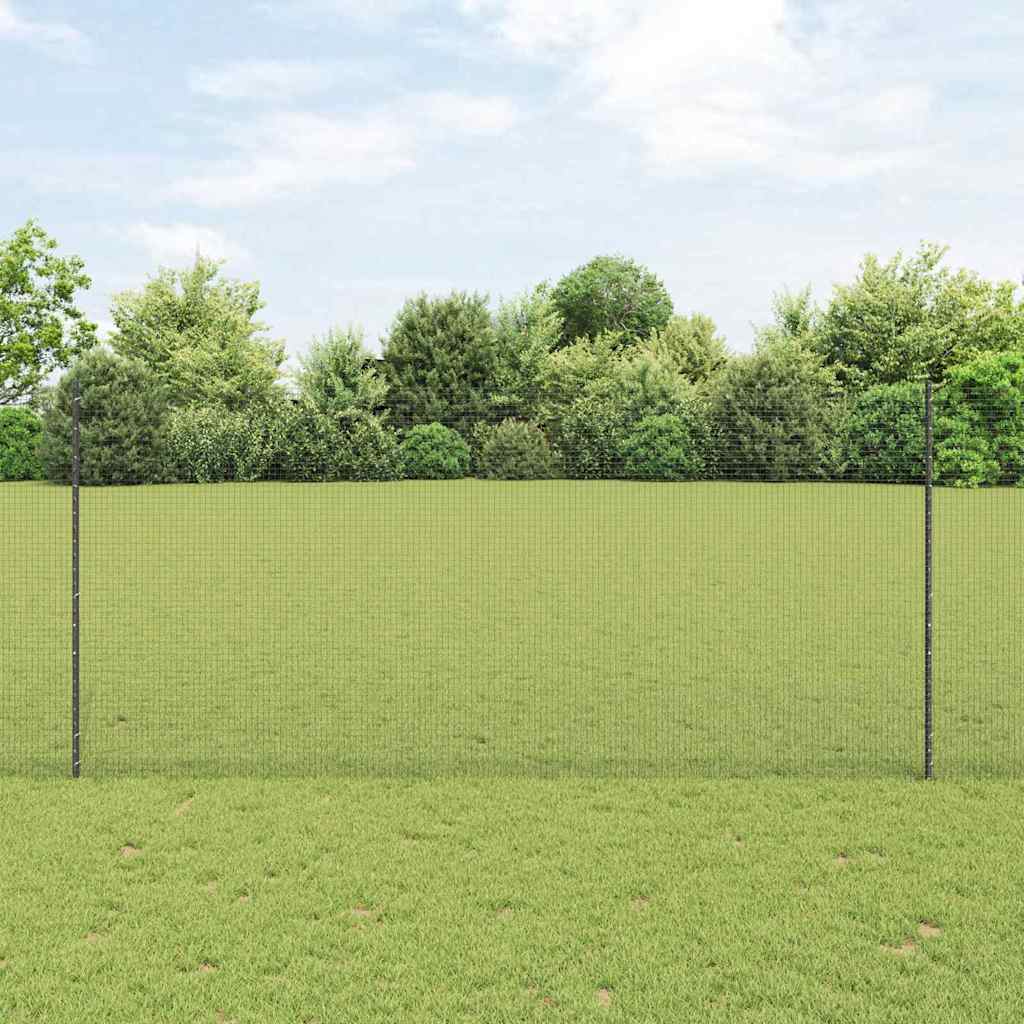 Vidaxl gelast draadhek met palen 10 x 1,4 m pvc-coated staal grijs