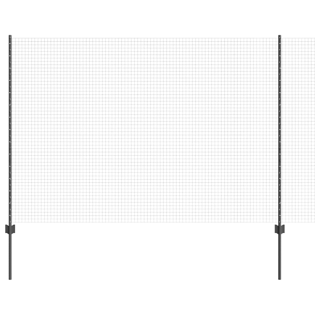 Vidaxl hek met paal grijs 1,5 x 10 m staal