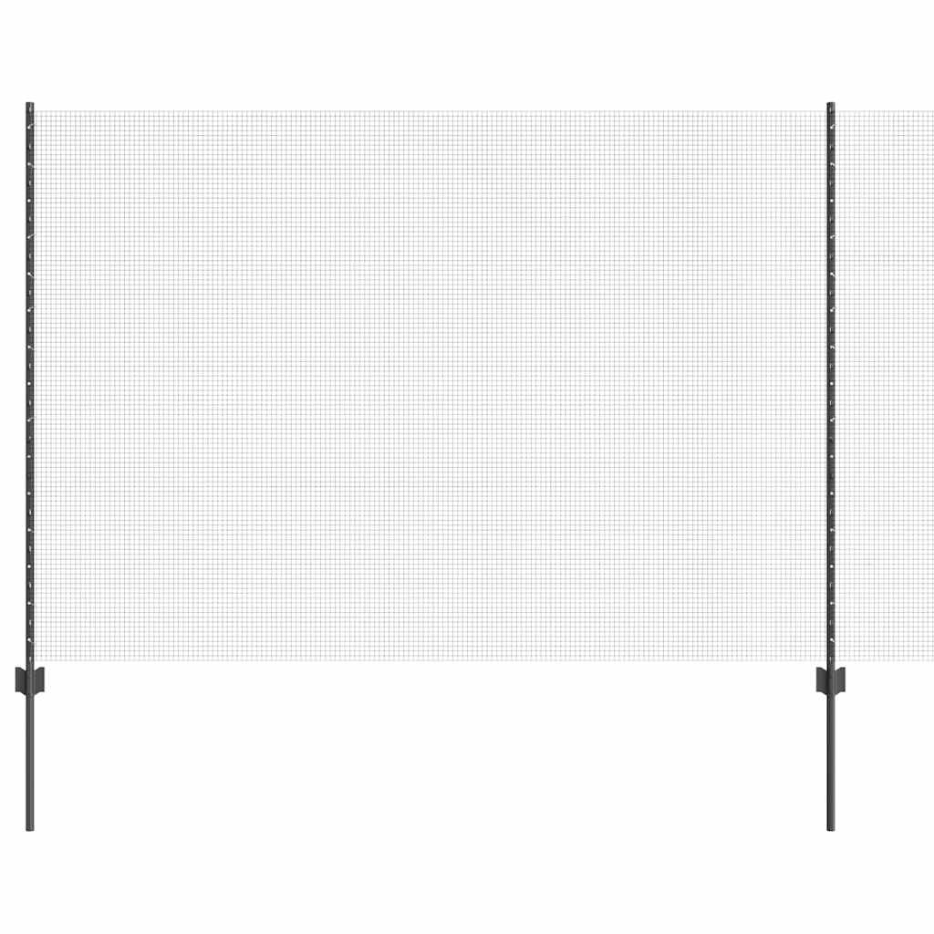 Vidaxl hek met paal grijs 1,6 x 10 m staal en pvc