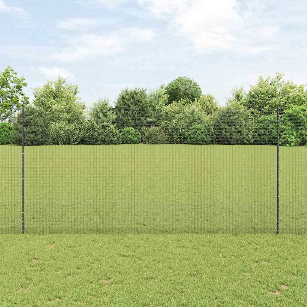 Vidaxl hek met paal grijs 1,6 x 10 m staal en pvc
