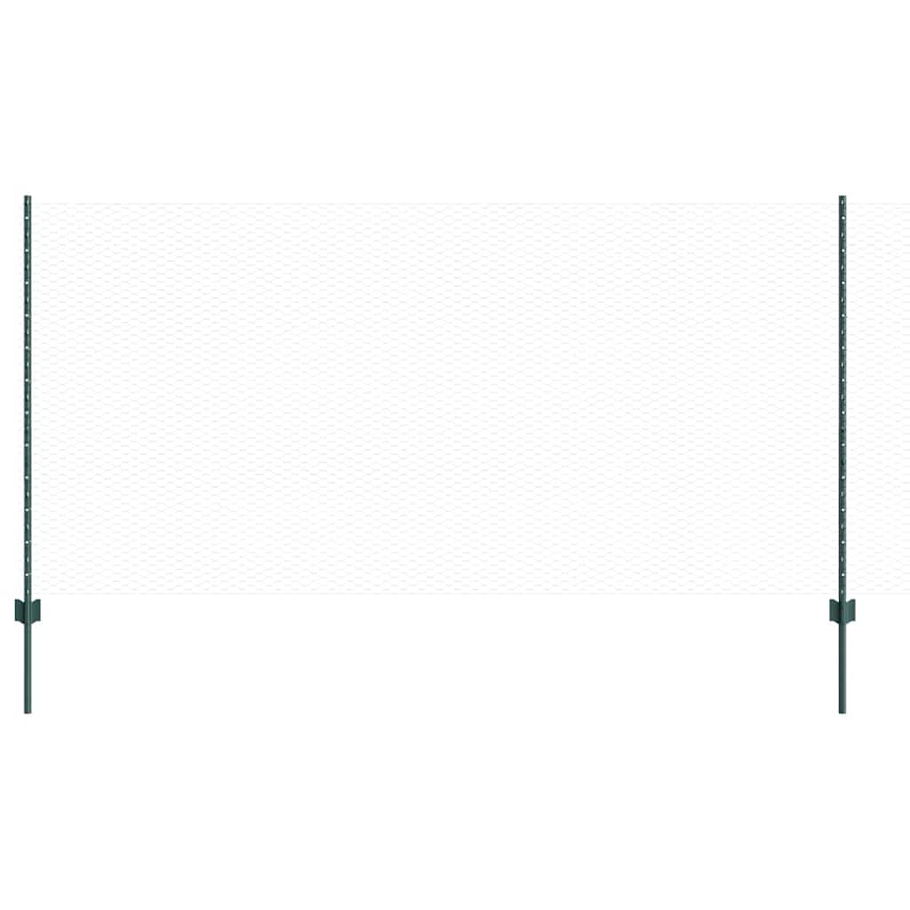 Vidaxl hek met paal groen 1,2 x 10 m staal en pvc