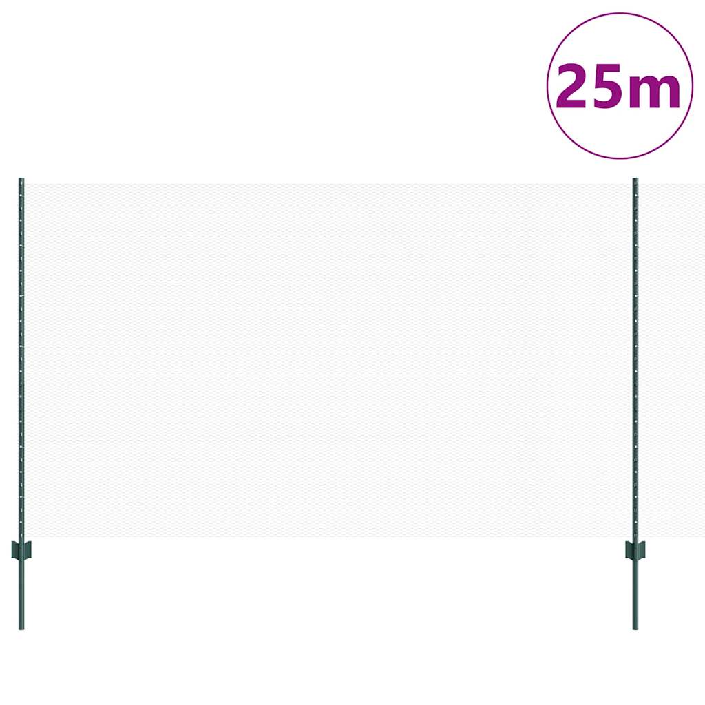 Vidaxl hek met paal groen 1,4 x 10 m staal en pvc