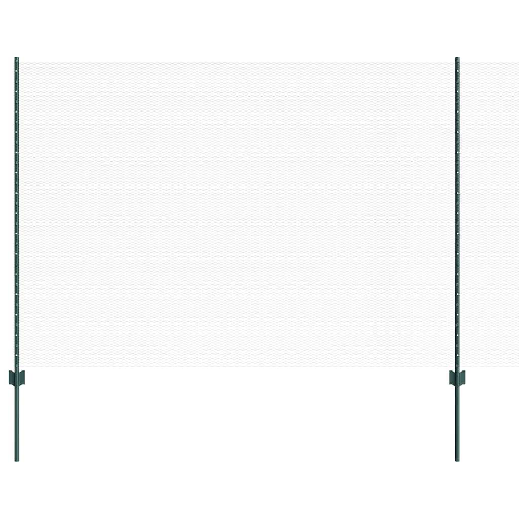 Vidaxl hek met paal groen 1,6 x 10 m staal en pvc