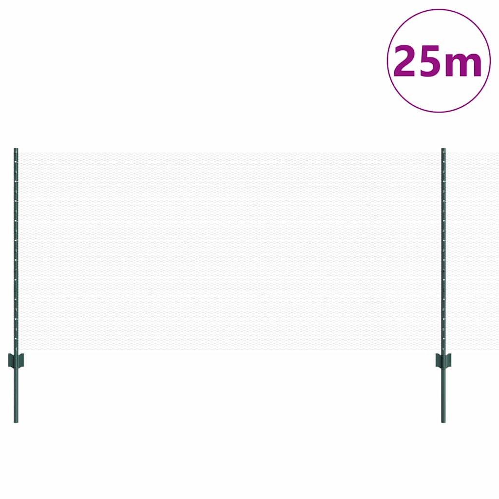 Vidaxl hek met paal groen 1 x 25 m staal