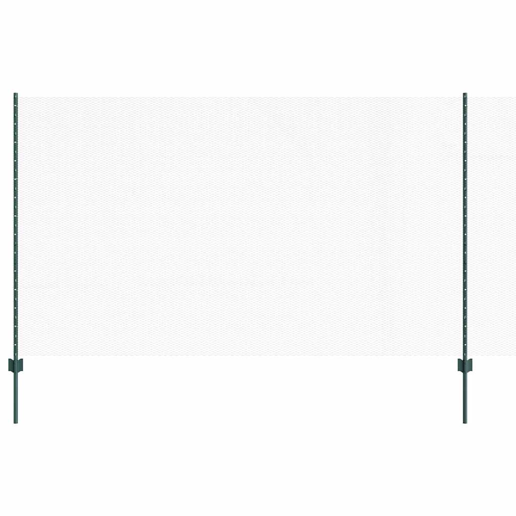 Vidaxl hek met paal groen 1,4 x 25 m staal en pvc