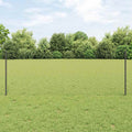 Vidaxl hek met paal grijs 0,8 x 10 m staal en pvc