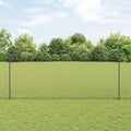 Vidaxl hek met paal grijs 1,4 x 10 m staal en pvc