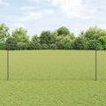 Vidaxl hek met paal grijs 1,4 x 10 m staal en pvc