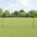 Vidaxl hek met paal grijs 1,4 x 10 m staal en pvc