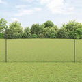 Vidaxl zeshoekig gaasgek met palen 10 x 1,6 m pvc-coated staal grijs