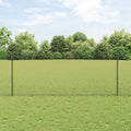 Vidaxl hek met paal grijs 1 x 25 m staal
