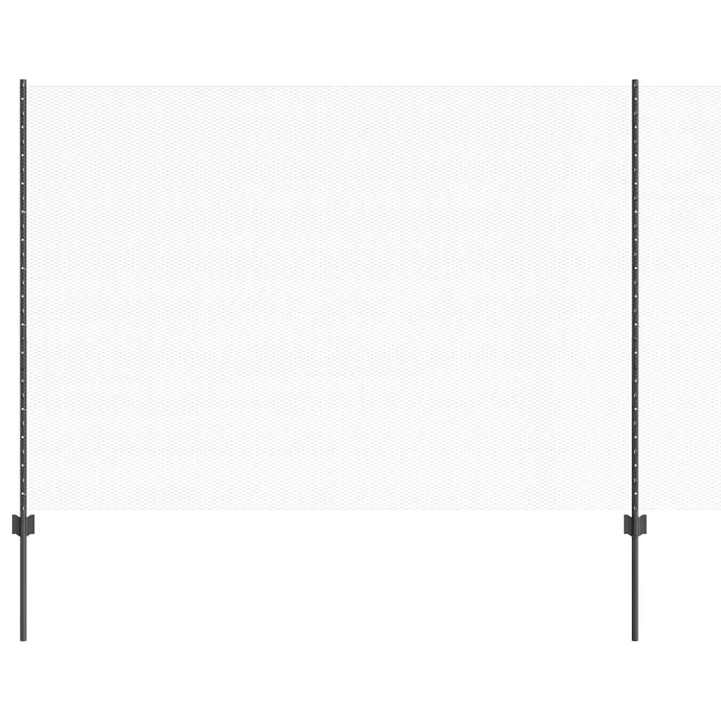 Vidaxl hek met paal grijs 1,6 x 25 m staal en pvc