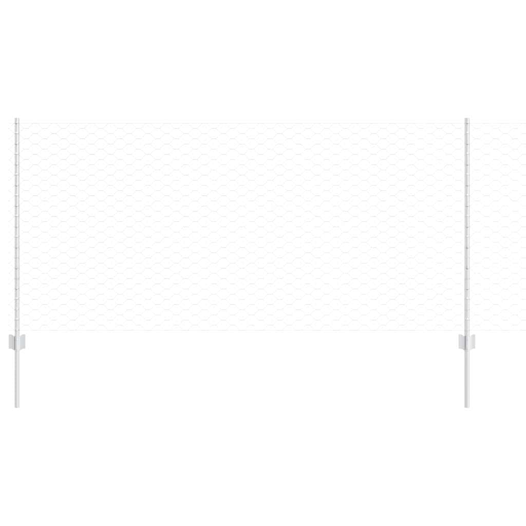 Vidaxl hek met paal zilver 1 x 10 m staal