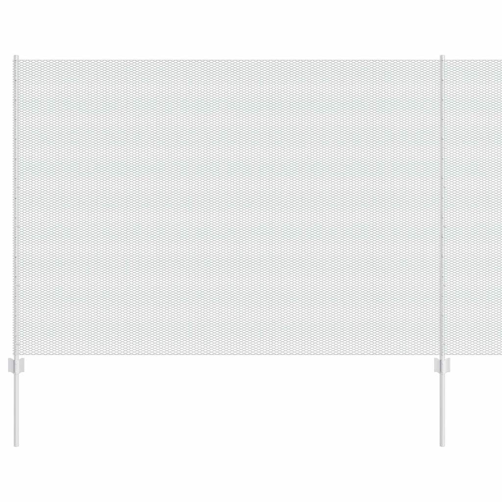 Vidaxl hek met paal zilver 1,5 x 10 m staal