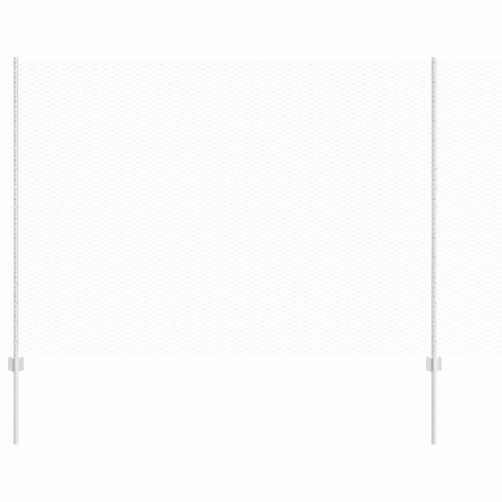 Vidaxl hek met paal zilver 1,5 x 10 m staal