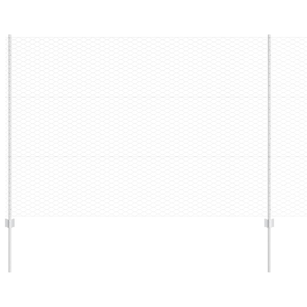 Vidaxl hek met paal zilver 1,5 x 10 m staal