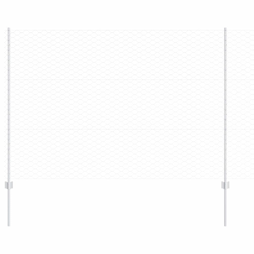Vidaxl hek met paal zilver 1,5 x 10 m staal