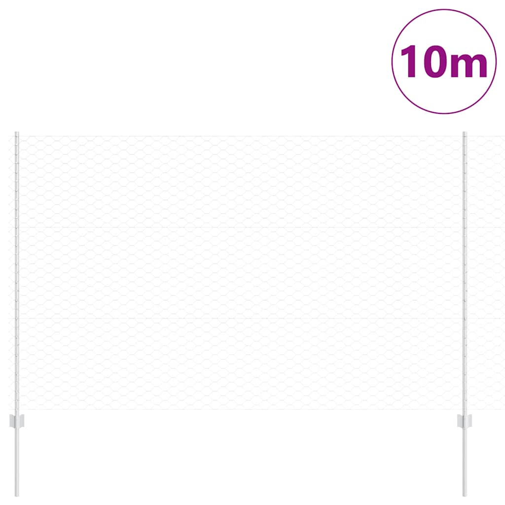 Vidaxl hek met paal zilver 1,5 x 10 m staal