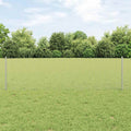 Vidaxl hek met paal zilver 0,6 x 25 m staal