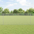 Vidaxl hek met paal zilver 1 x 25 m staal