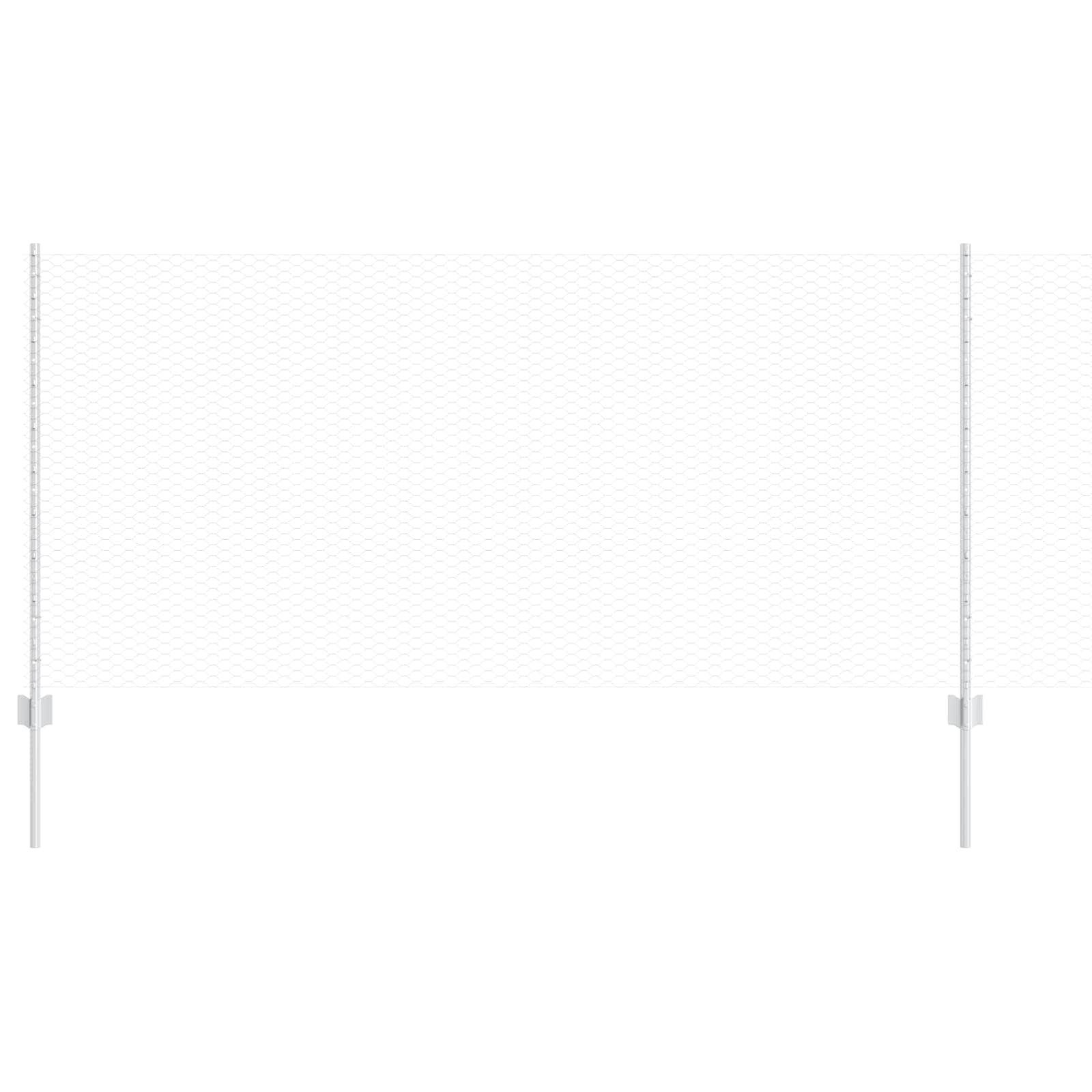 Vidaxl hek met paal zilver 1 x 25 m staal