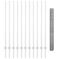 Vidaxl hek met paal zilver 1,4 x 25 m staal