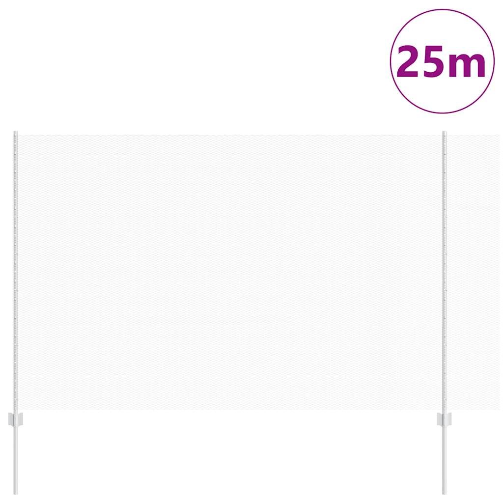 Vidaxl hek met paal zilver 1,5 x 25 m staal