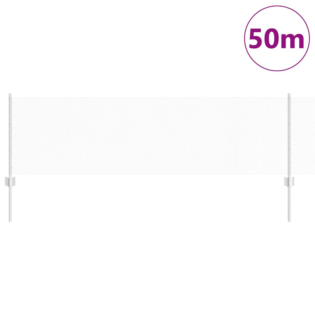 Vidaxl hek met paal zilver 0,6 x 50 m staal