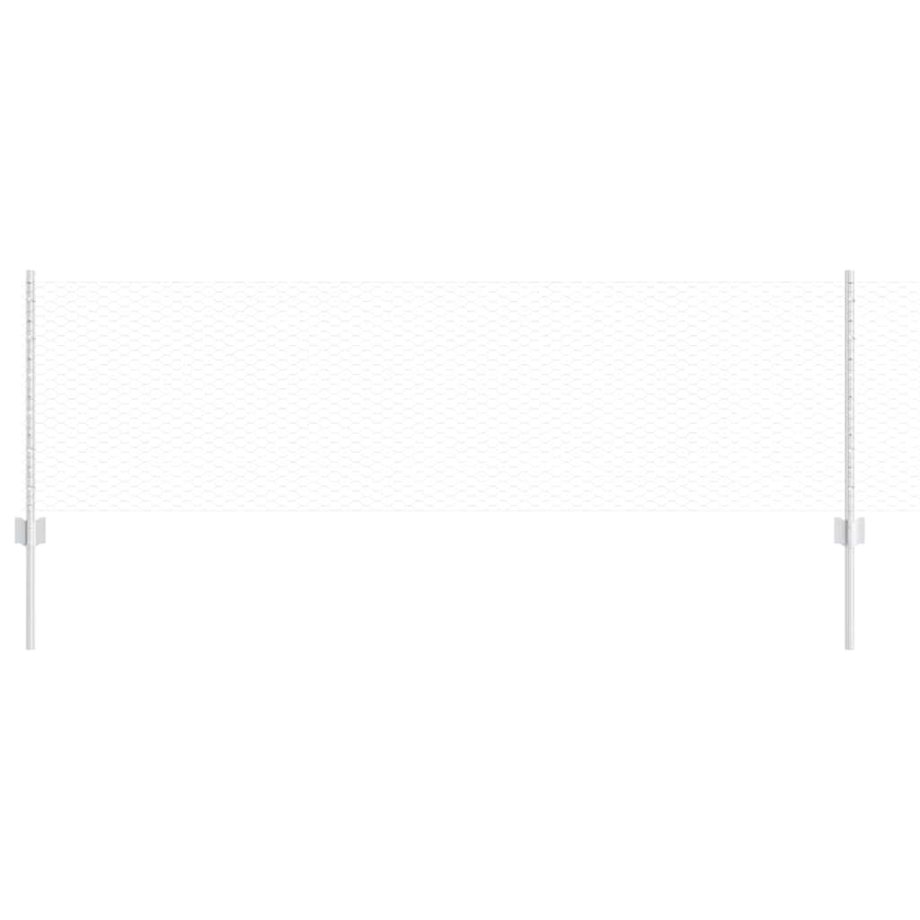 Vidaxl hek met paal zilver 0,6 x 50 m staal