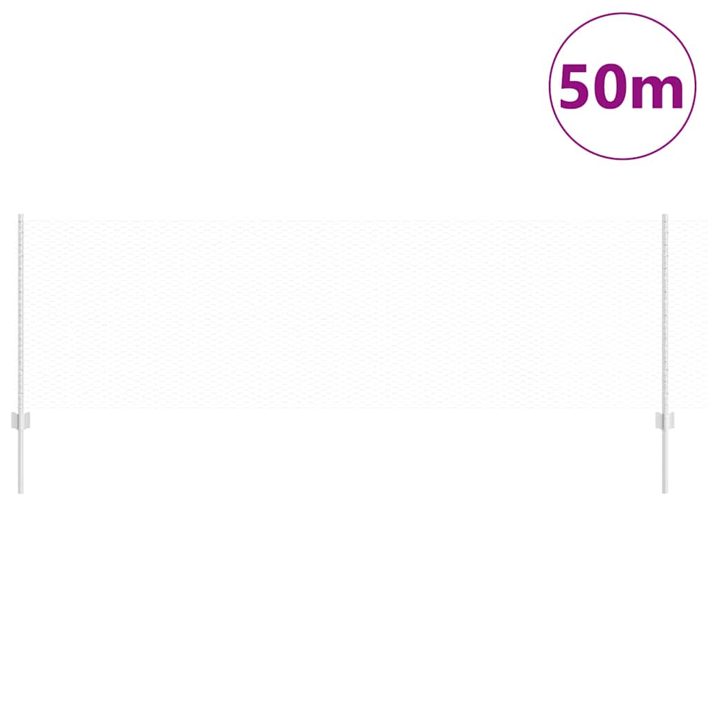 Vidaxl hek met paal zilver 0,8 x 50 m staal