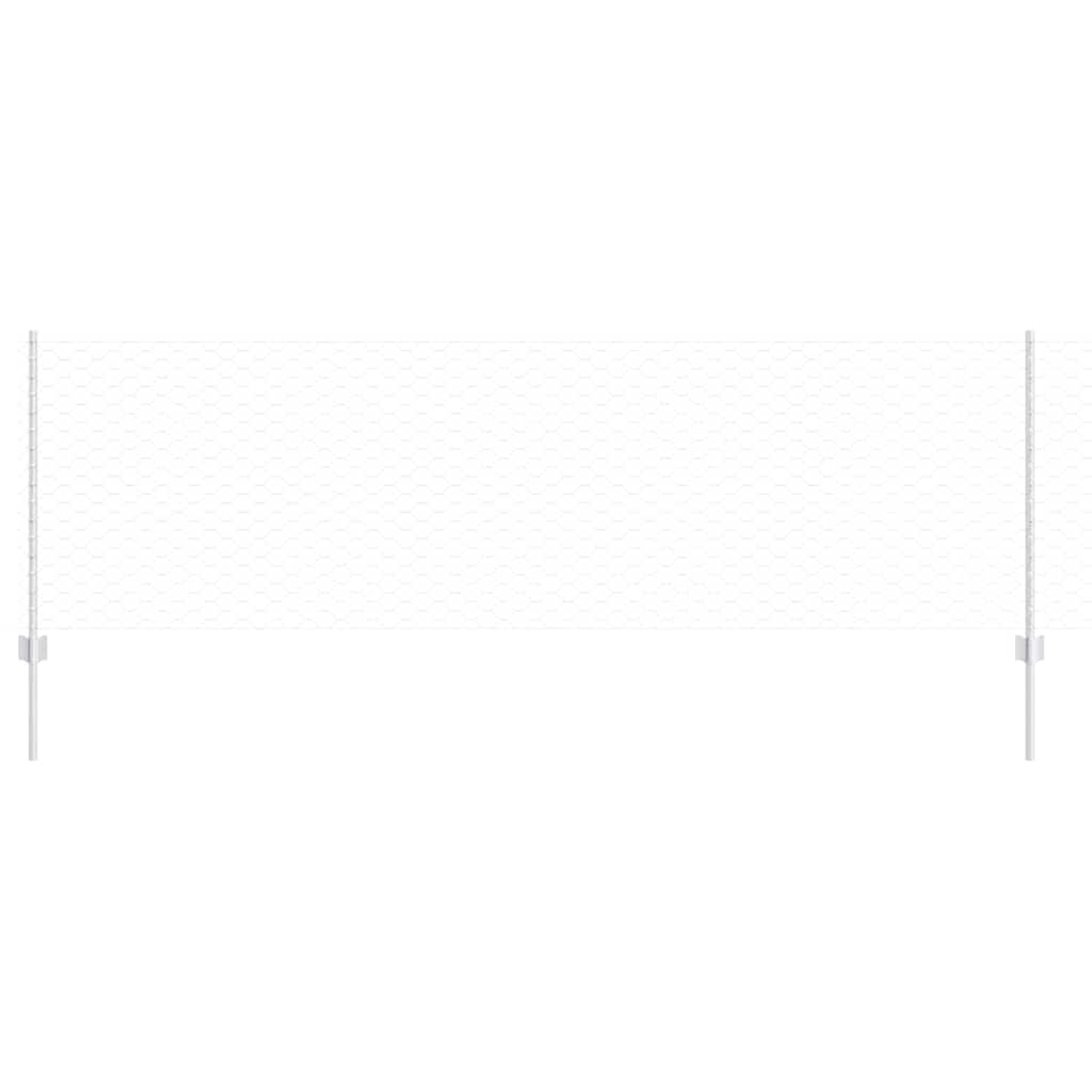 Vidaxl hek met paal zilver 0,8 x 50 m staal