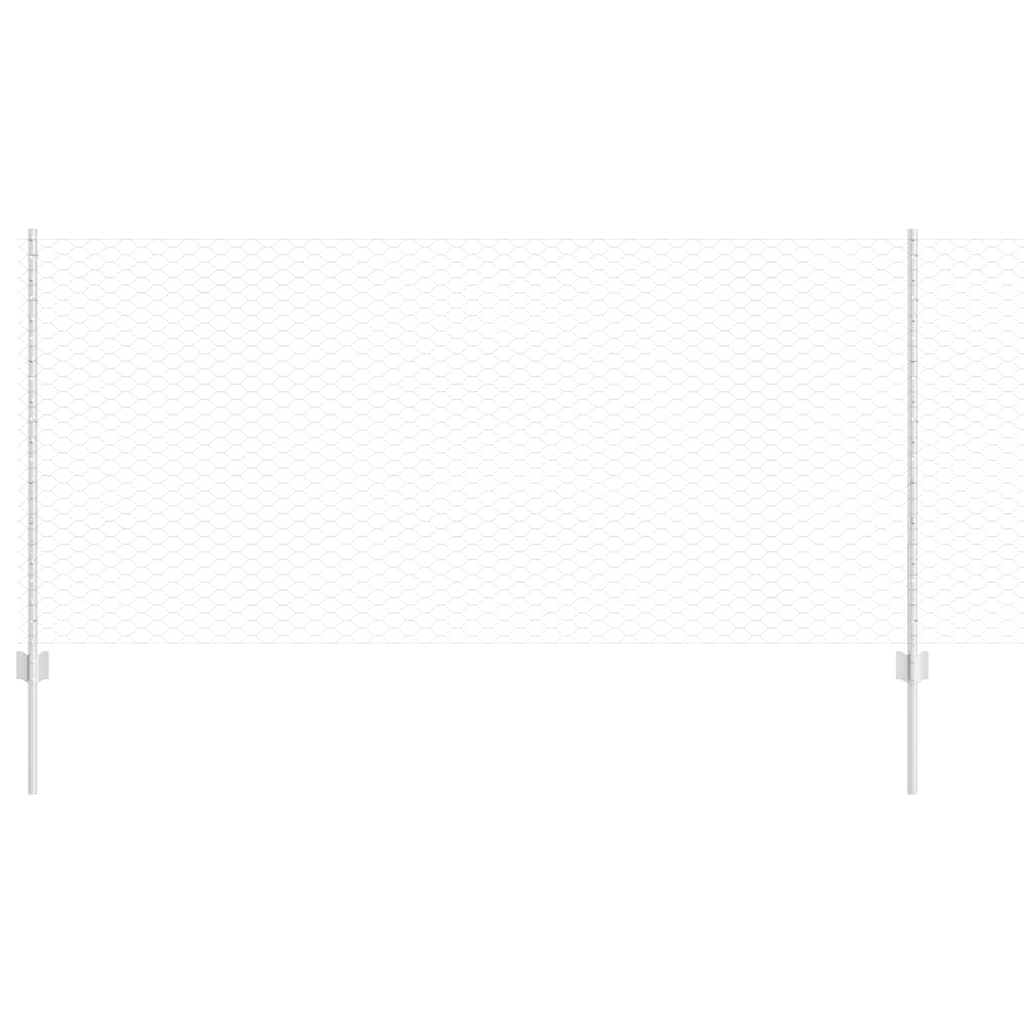 Vidaxl hek met paal zilver 1 x 50 m staal