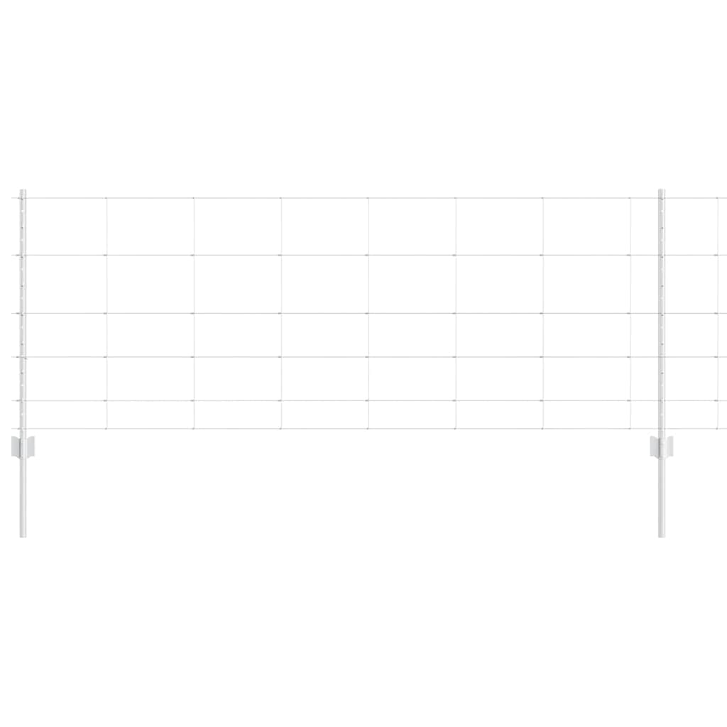Vidaxl hek met paal zilver 0,8 x 25 m staal