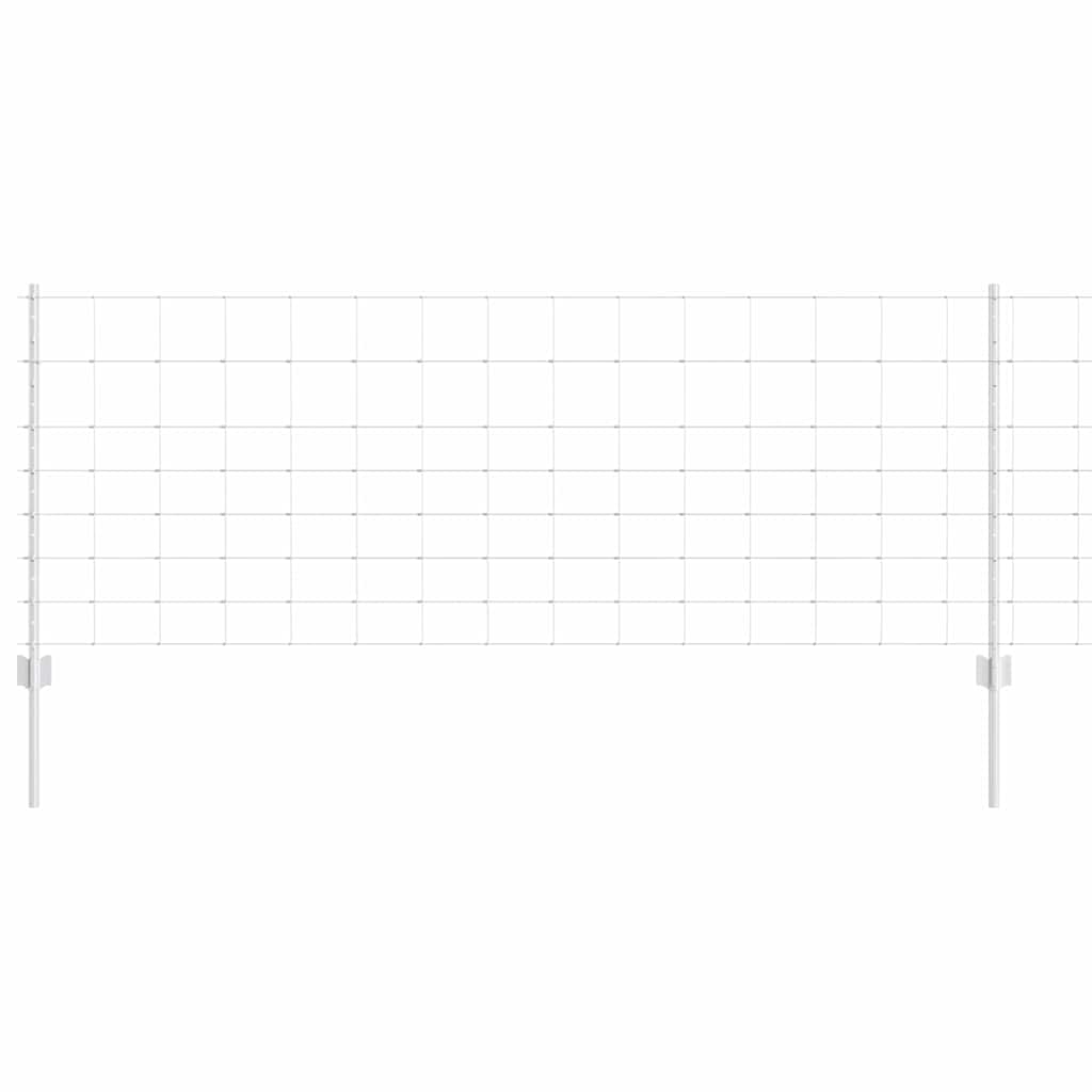 Vidaxl hek met paal zilver 0,8 x 25 m staal