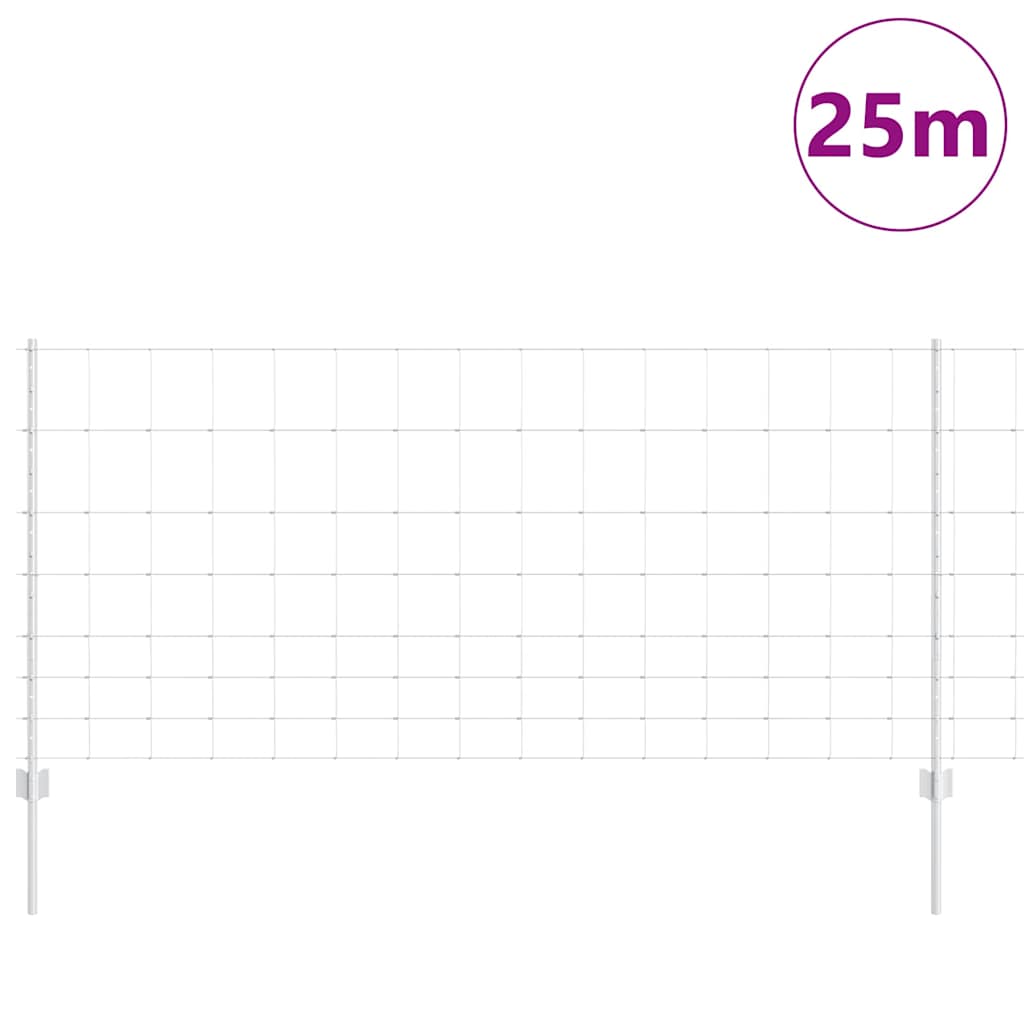 Vidaxl hek met paal zilver 1 x 25 m staal