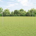 Vidaxl hek met paal zilver 1,2 x 25 m staal