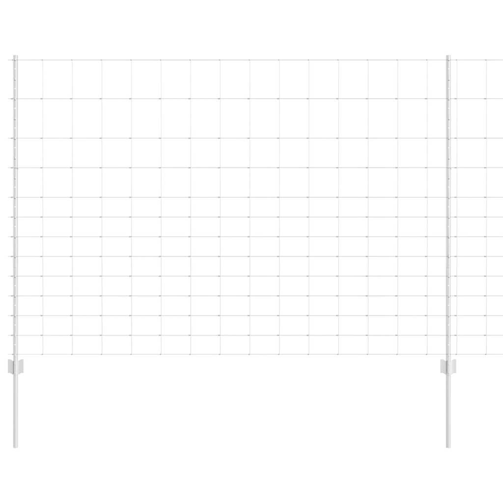 Vidaxl hek met paal zilver 1,5 x 25 m staal