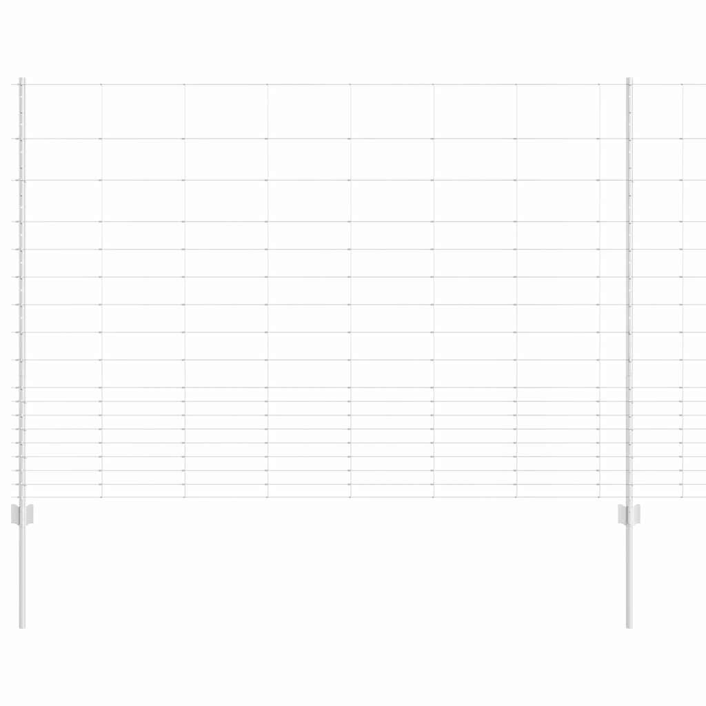 Vidaxl hek met paal zilver 1,5 x 25 m staal