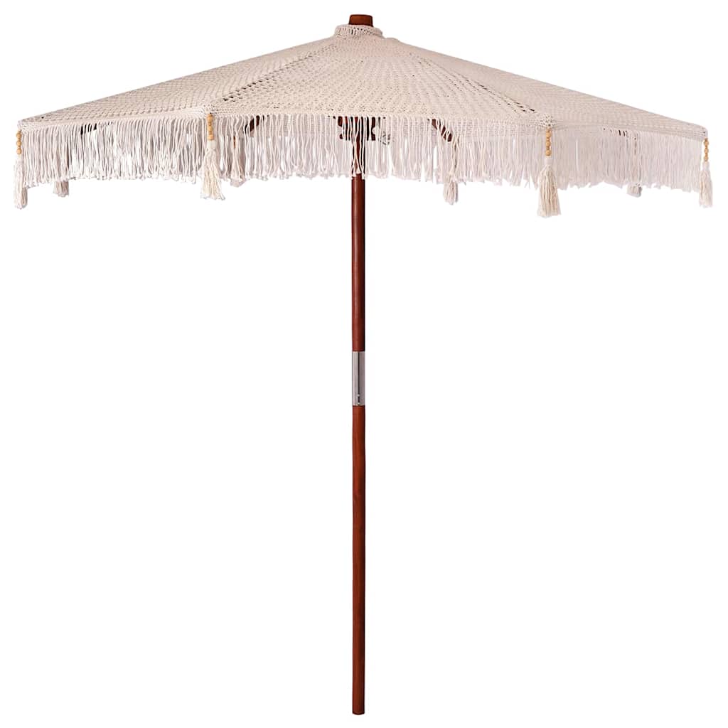 Vidaxl macramé parasol crème 252,5 x 252,5 x 260 cm katoen en teakhout