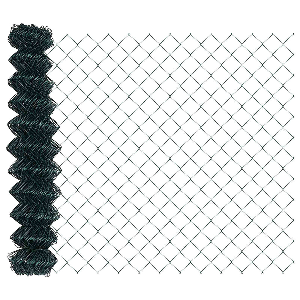 Vidaxl kettenschakelhek groen 25 x 1,4 m staal