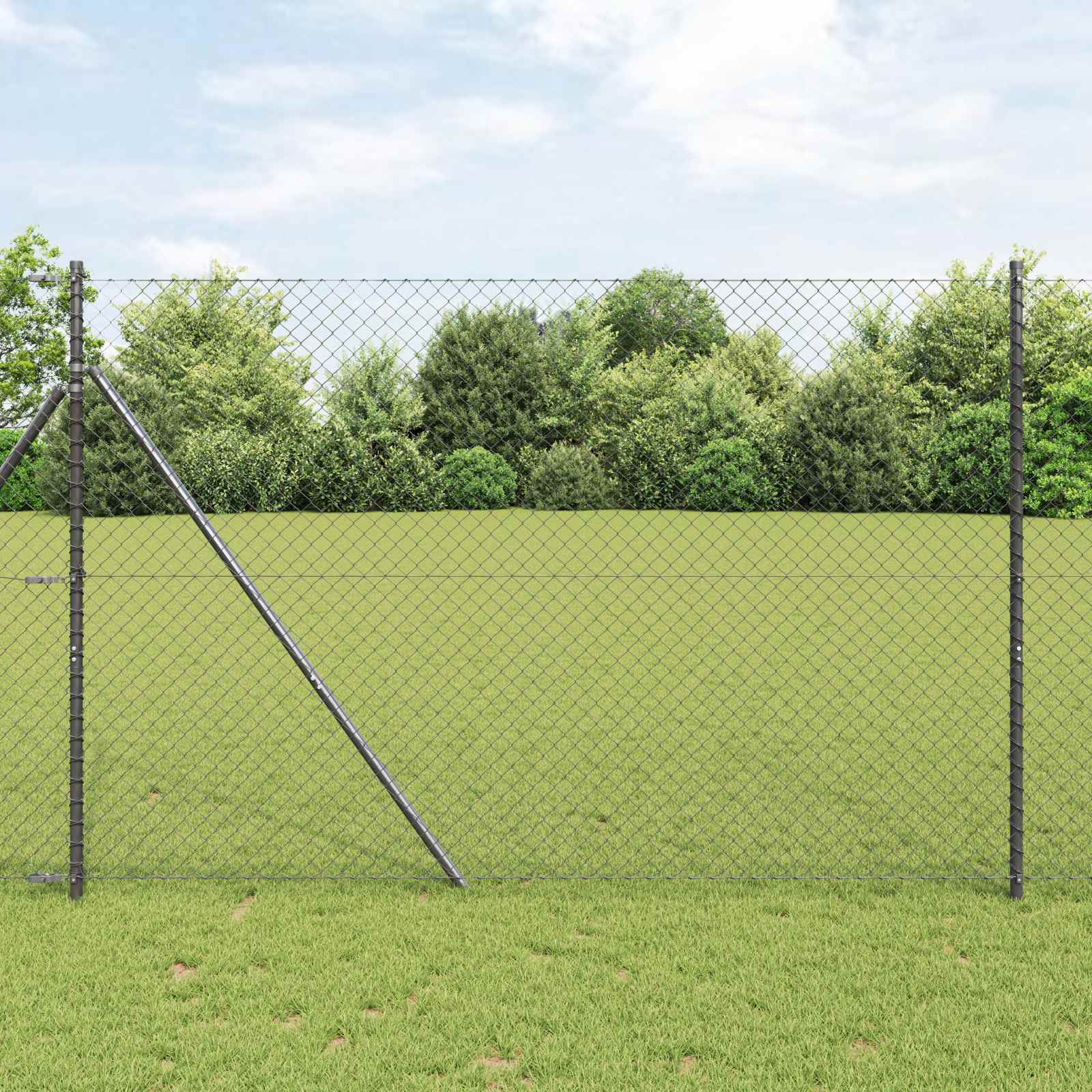 Vidaxl kettenschakelhek grijs 10 x 1,6 m staal