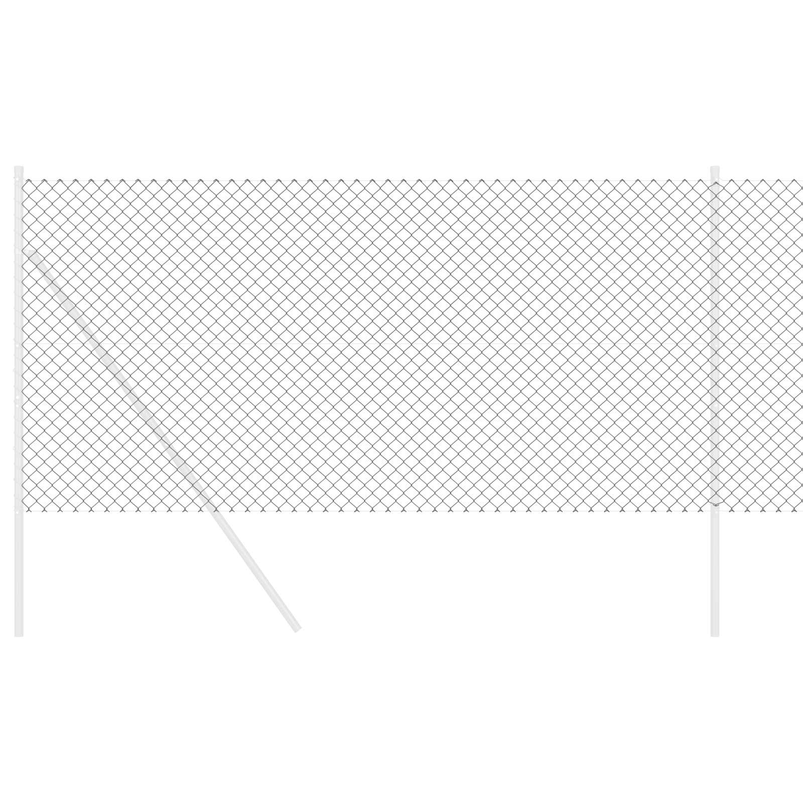 Vidaxl kettenschakelhek grijs 10 x 1 m staal