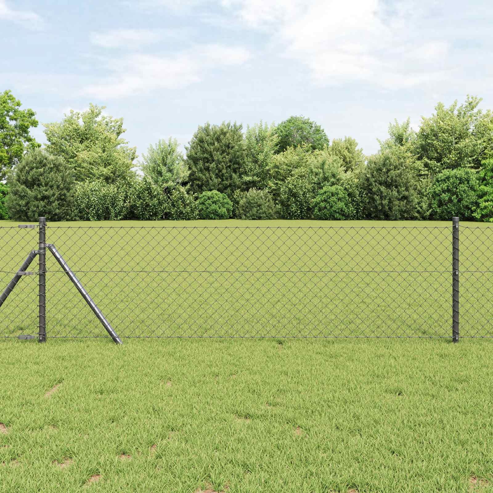 Vidaxl kettenschakelhek grijs 25 x 0,4 m staal