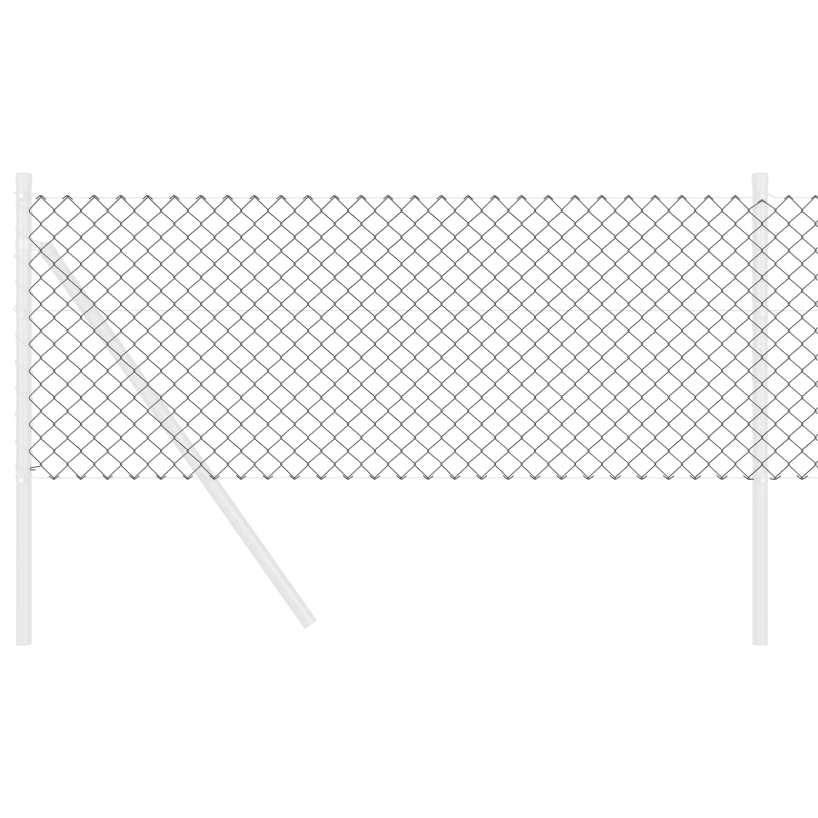 Vidaxl kettenschakelhek grijs 25 x 0,4 m staal
