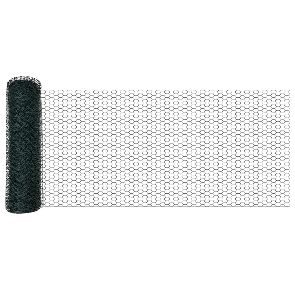 Vidaxl hexagon hek groen 0,5 x 10 m pvc